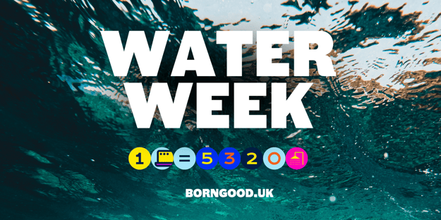 BornGood Water Week banner promoting sustainable IT and water conservation